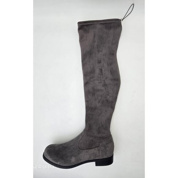 JUSTFAB Reena Over The Knee Boots Gray Faux Suede Women's 8.5 - Picture 3 of 10